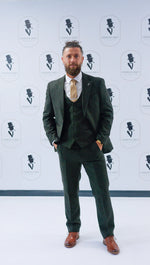 Charles Grey Attenborough Tweed Trouser - Olive Green