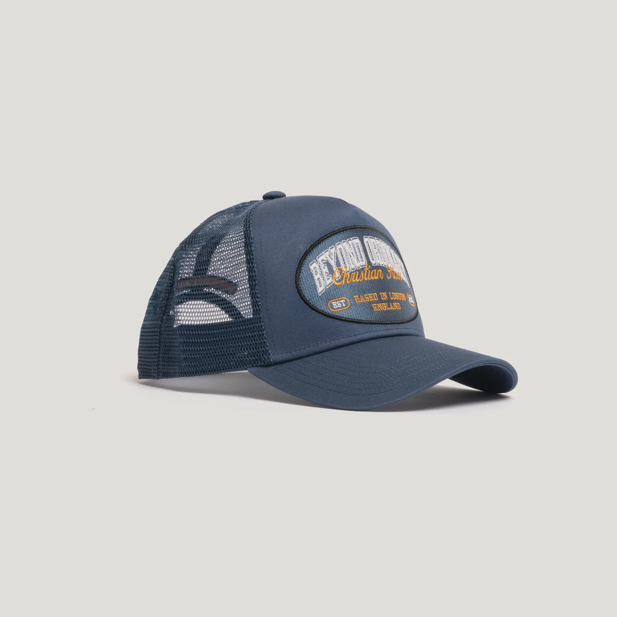 Christian Rose Beyond Ordinary Trucker Cap - Navy/Cream/Orange