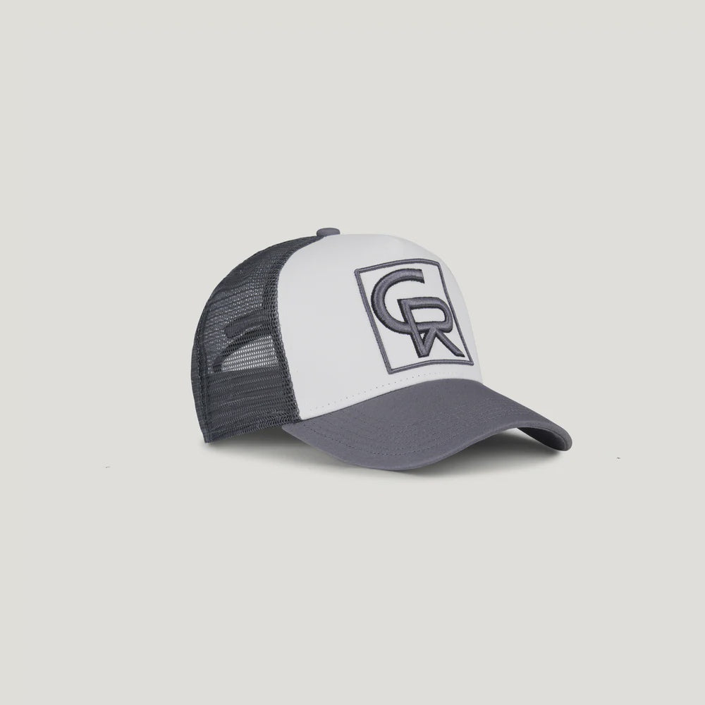 Christian Rose CR Box Logo Trucker Cap -Grey / White