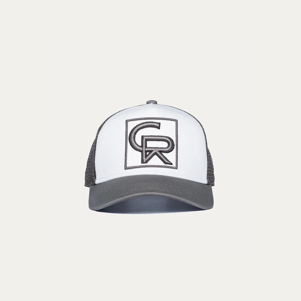 Christian Rose CR Box Logo Trucker Cap -Grey / White