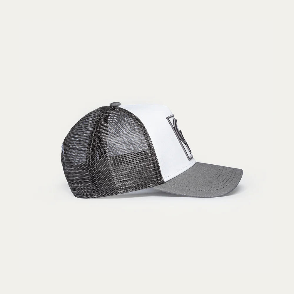 Christian Rose CR Box Logo Trucker Cap -Grey / White