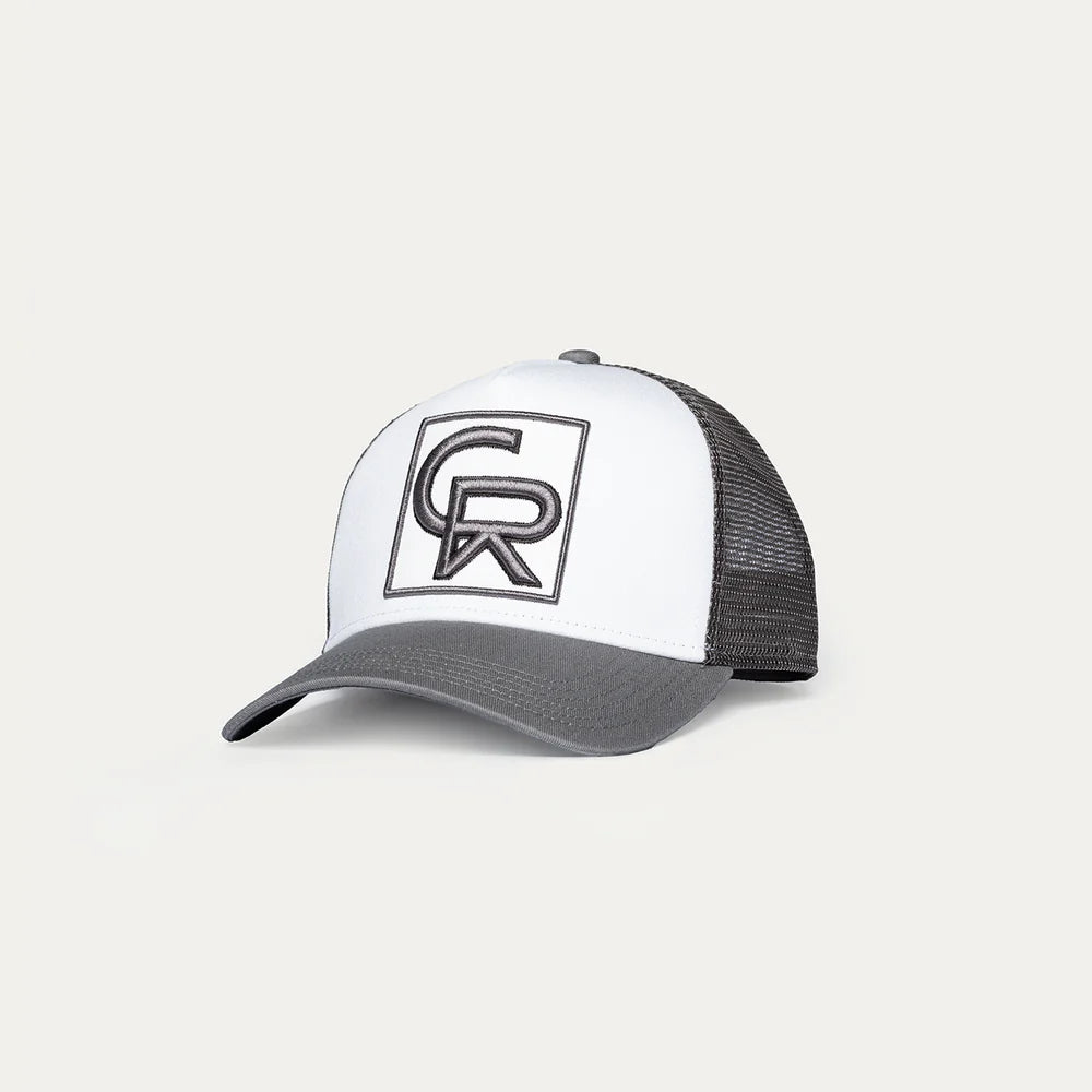 Christian Rose CR Box Logo Trucker Cap -Grey / White