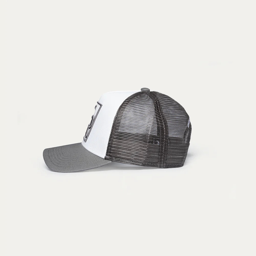 Christian Rose CR Box Logo Trucker Cap -Grey / White