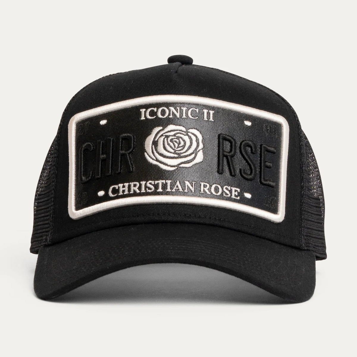 Christian Rose Iconic II vinyl trucker cap - Black/White