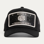 Christian Rose Iconic II vinyl trucker cap - Black/White