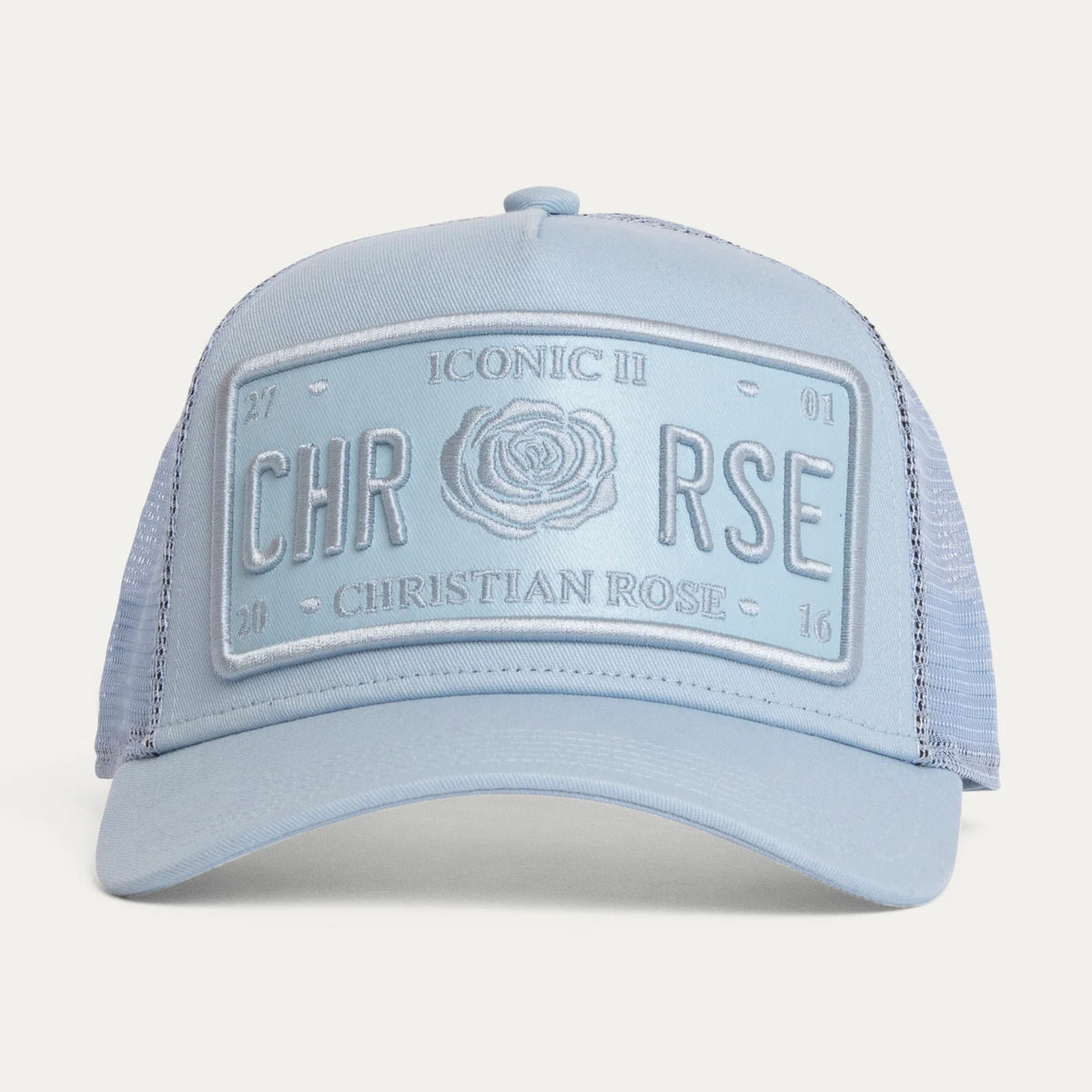 Christian Rose Iconic II vinyl trucker cap - Ice Blue