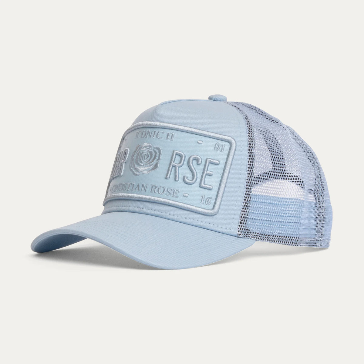 Christian Rose Iconic II vinyl trucker cap - Ice Blue