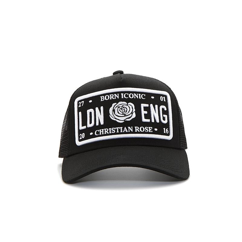 Christian Rose Iconic plate trucker cap - Black/White