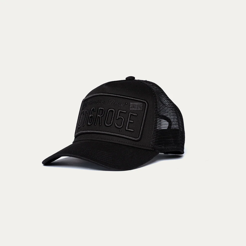 Christian Rose Private plate trucker cap - Black/Black