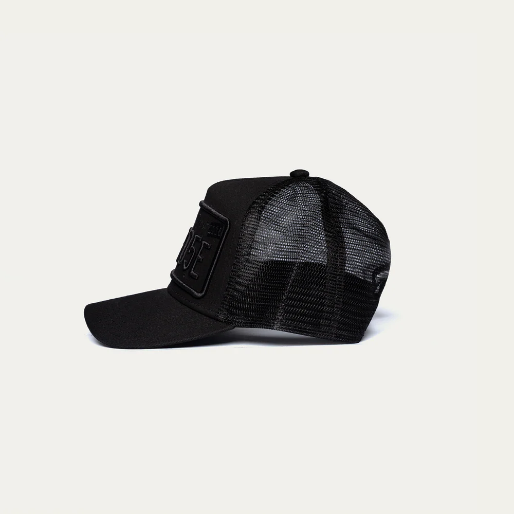 Christian Rose Private plate trucker cap - Black/Black