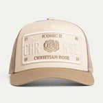 Christian Rose Iconic II Plate Trucker Cap - Off White / Sand