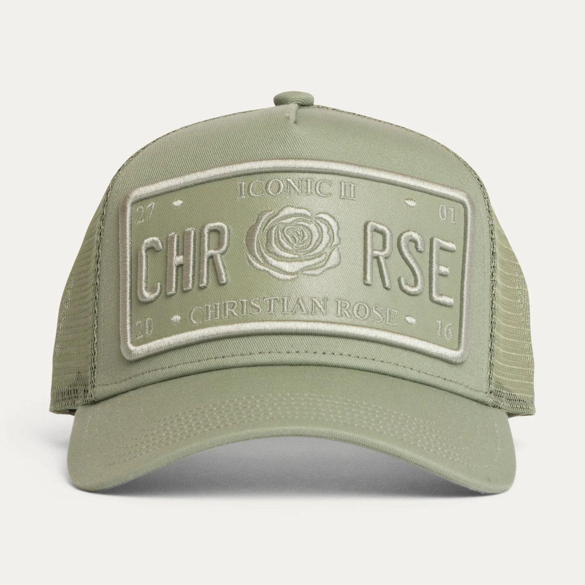 Christian Rose Iconic II vinyl trucker cap - Pistachio Green