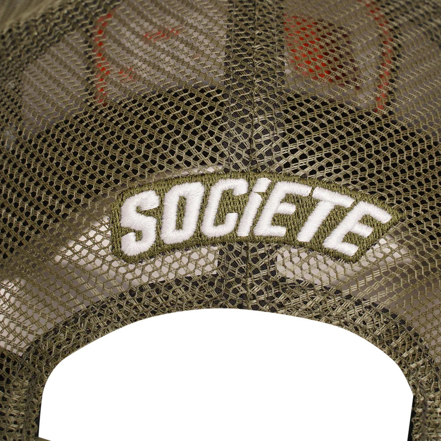 Societe Noir Ombre Noir Distressed Trucker - Khaki Orange