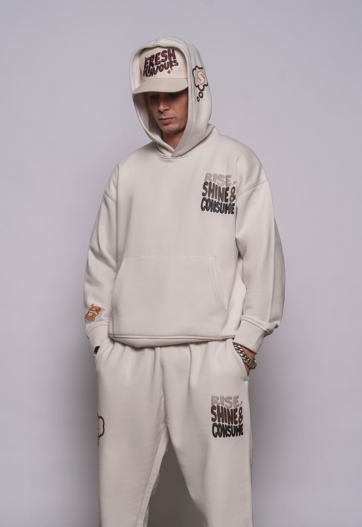 Fresh Couture Rise Hoodie - Ecru