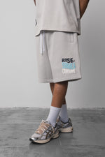 Fresh Flavours Rise, Shine & Consume Sweat Shorts - Lt Grey/Blue