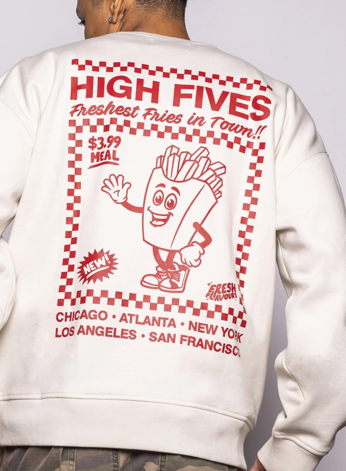 Fresh Couture High Five Sweatshirt - Ecru
