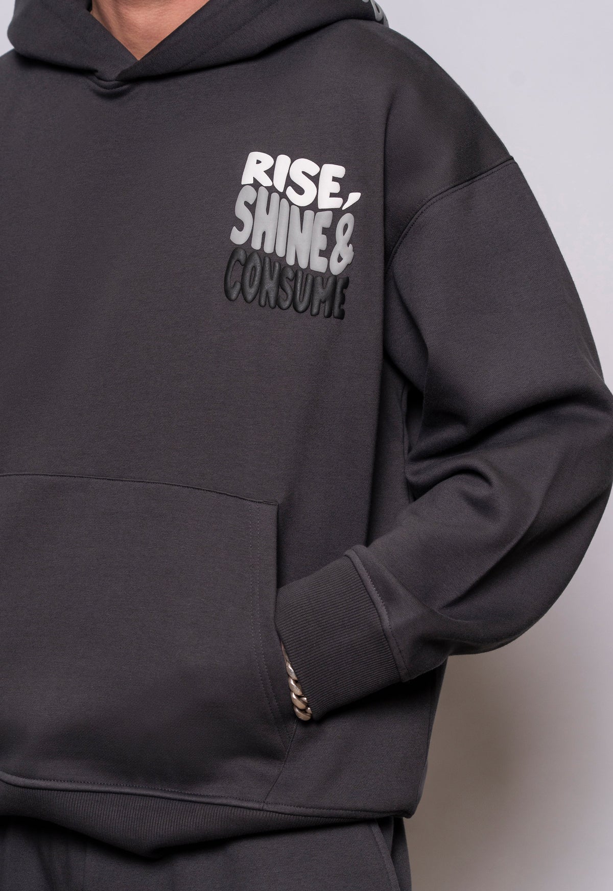 Fresh Couture Rise Hoodie - Charcoal Grey