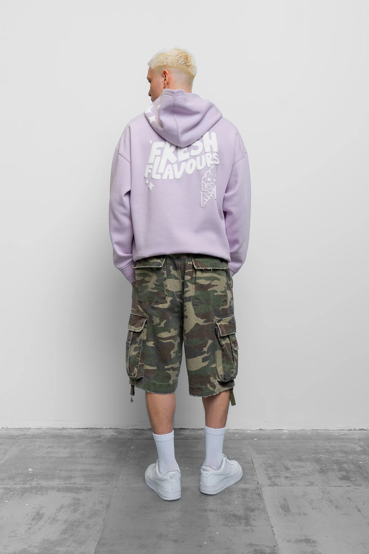 Fresh Couture Fresh Flavours Distressed Cargo Shorts - Camo