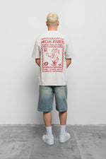 Fresh Flavours High Fives Oversized T-Shirt - Ecru
