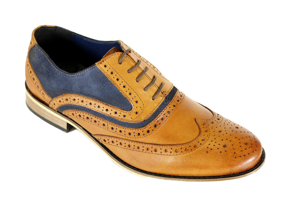 Spencer Brogue Shoes Tan &