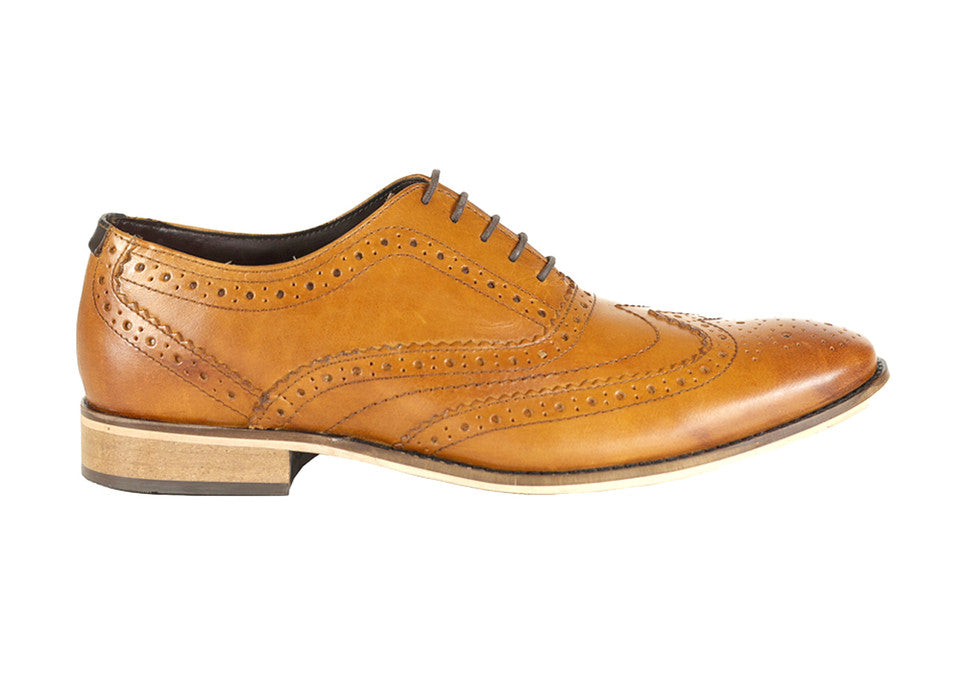Front London Diego Brogue Shoes - Tan