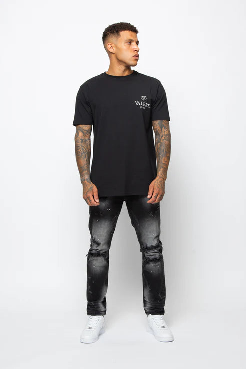 Valere Milano Ginostra Ripped & Paint Splattered Jean - Black