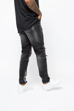 Valere Milano Ginostra Ripped & Paint Splattered Jean - Black