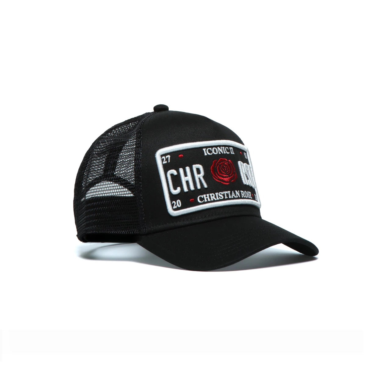Christian Rose Iconic ll Red Rose plate cap - Black/White