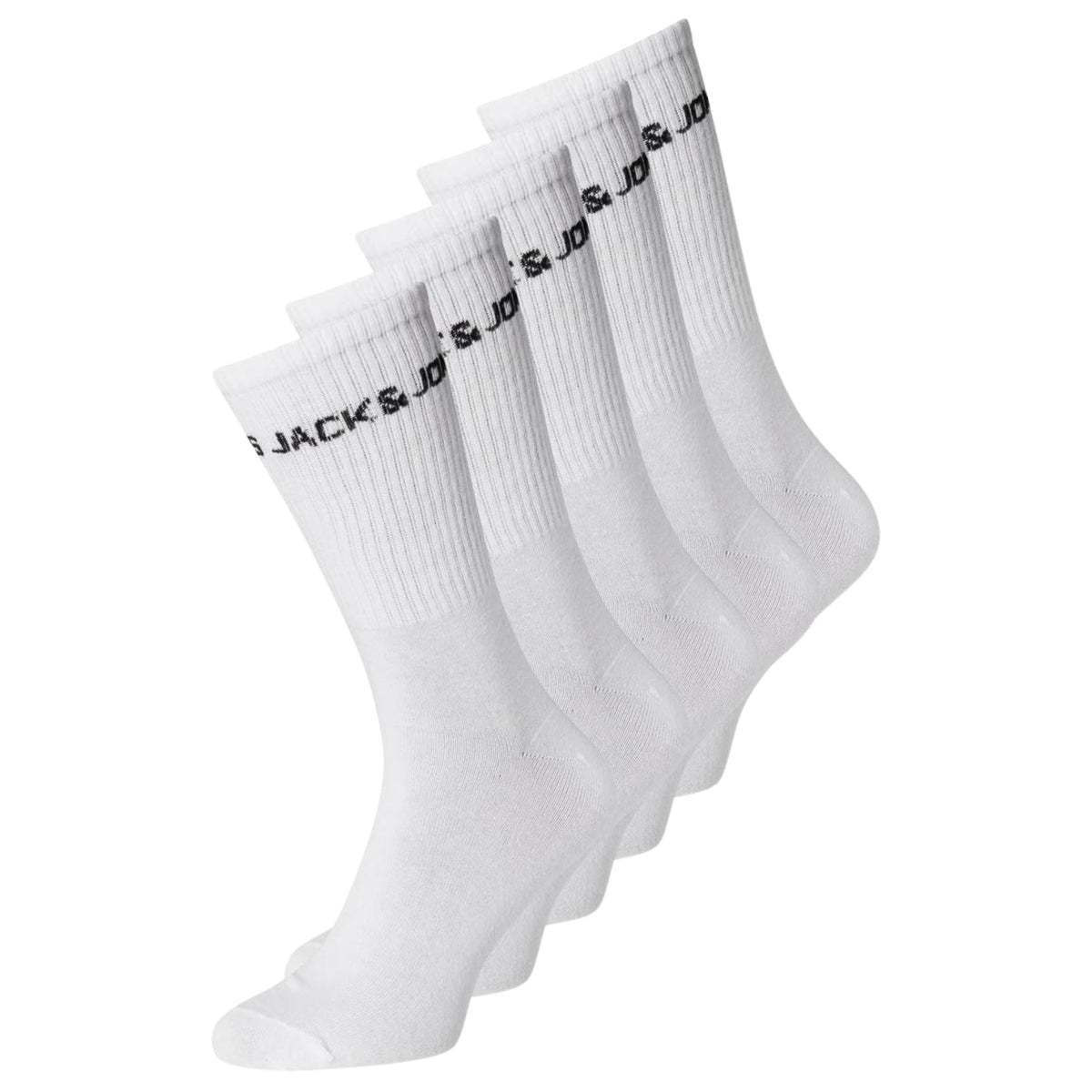 Jack & Jones Basic Logo Tennis Socks 5 Pack - White