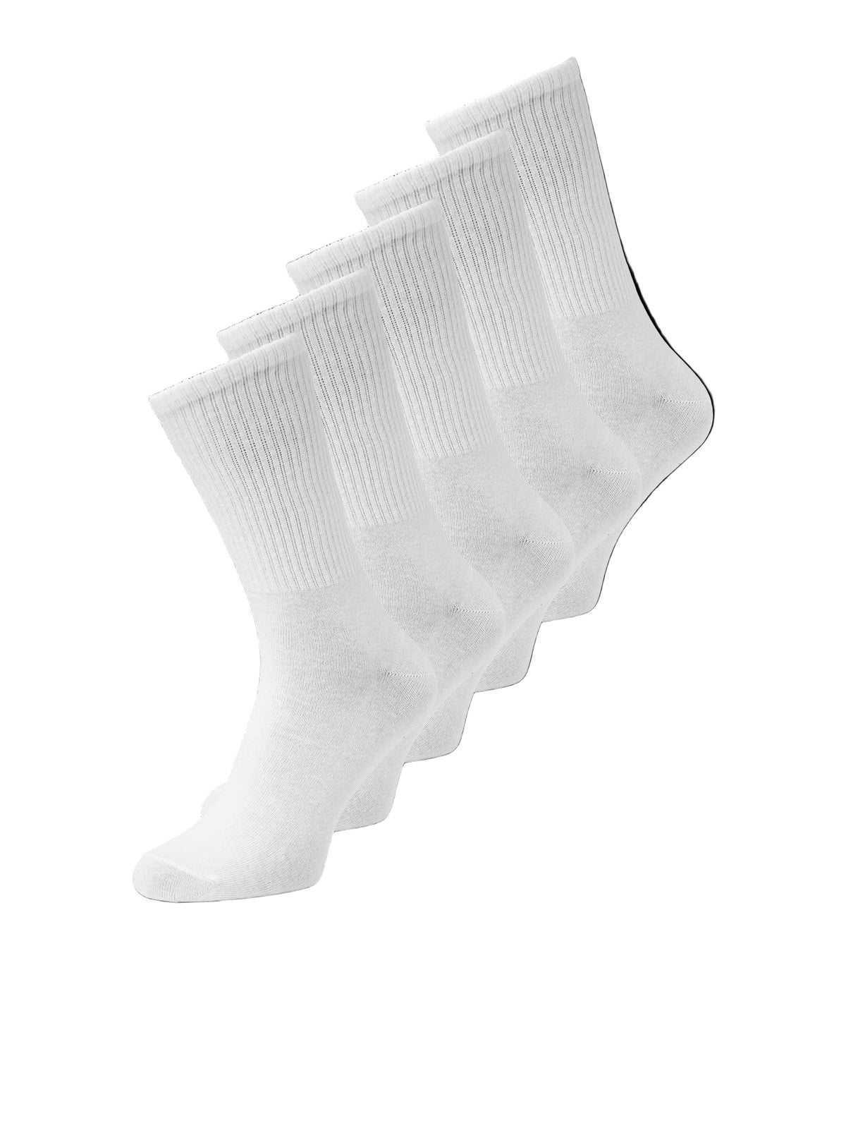Jack & Jones Basic Tennis Socks 5 Pack - White/White