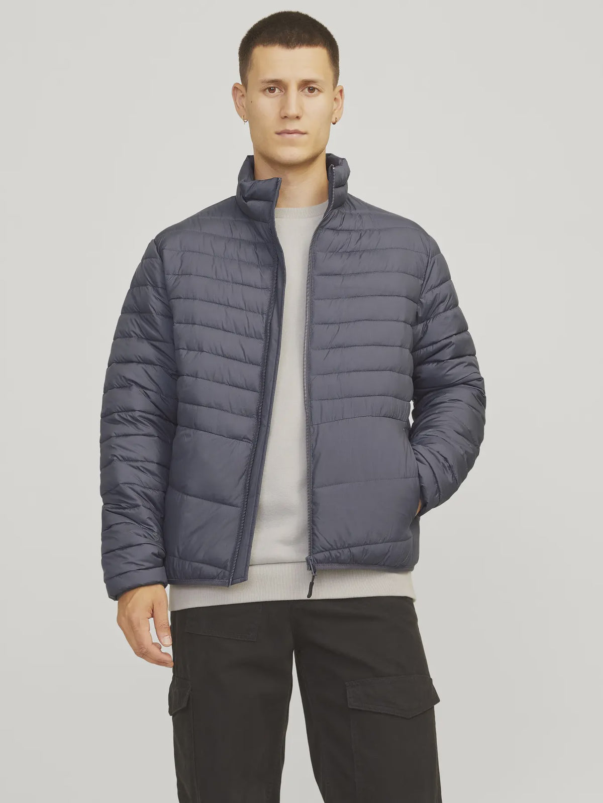 Jack & Jones State Packable Puffer Jacket - Asphalt Grey