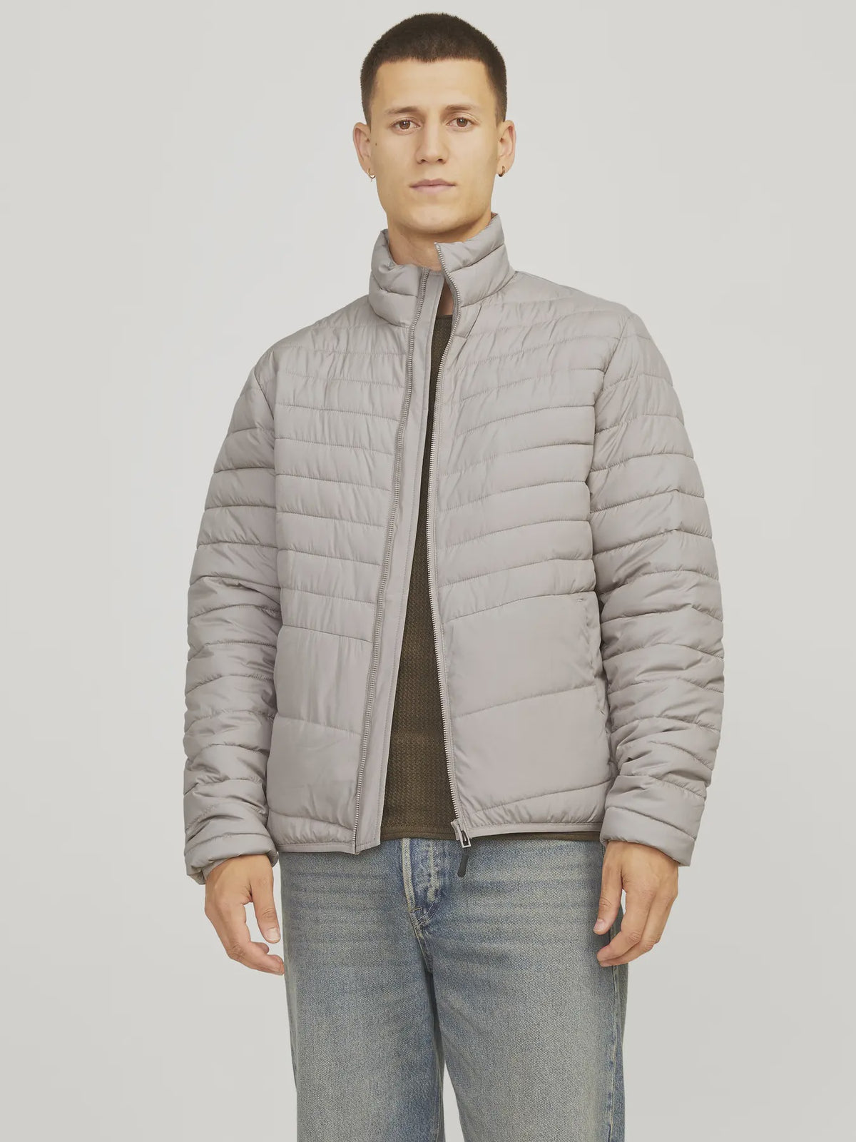 Jack & Jones State Packable Puffer Jacket - Atmosphere Grey