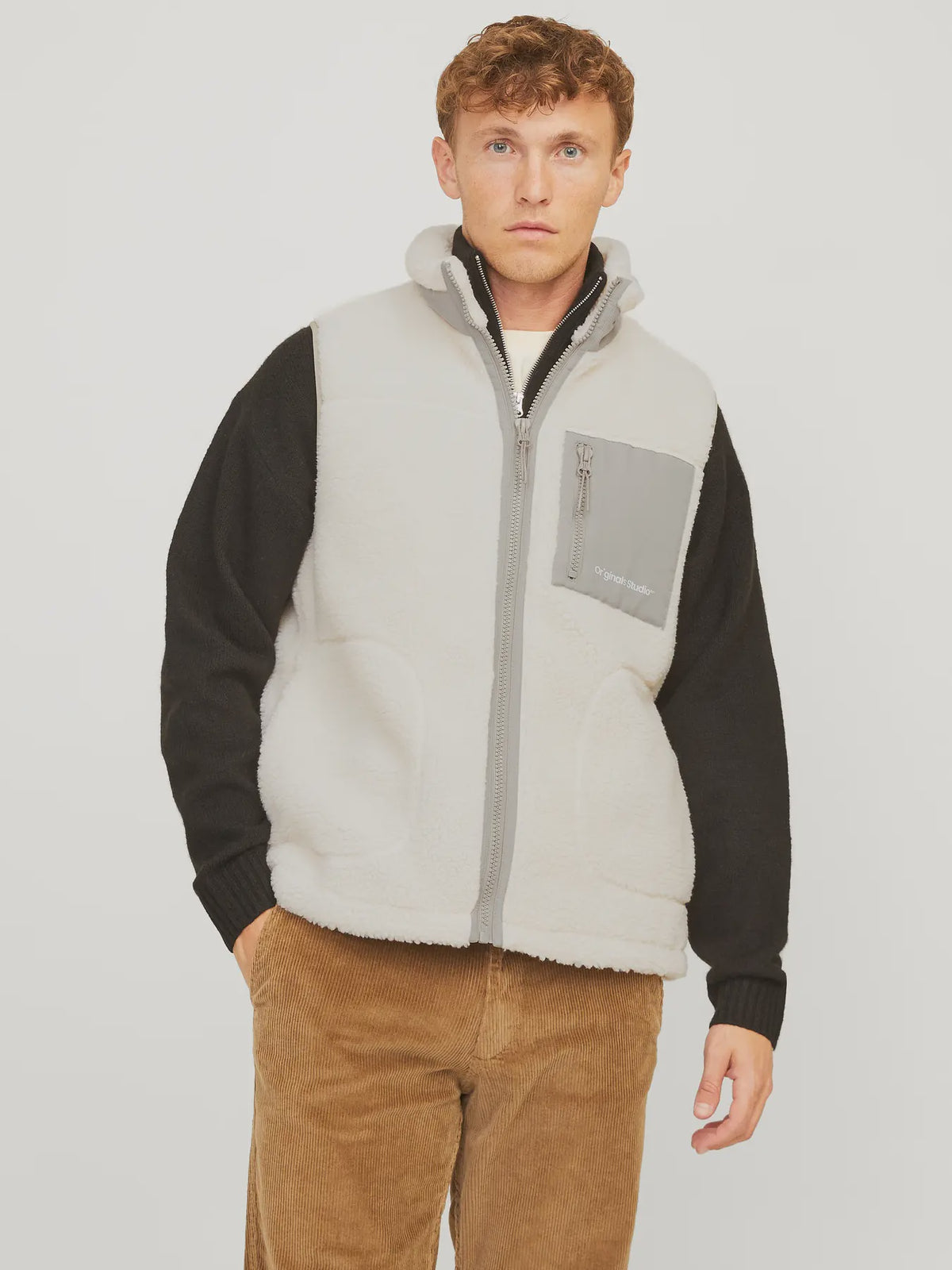 Jack & Jones Vesterbro Teddy Gilet - Cloud Dancer