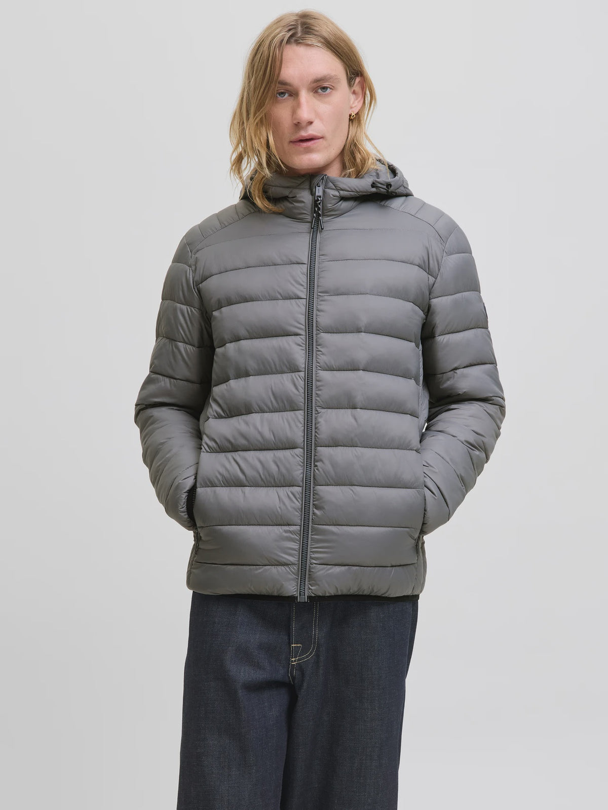 Jack & Jones World Puffer Jacket - Castlerock Grey