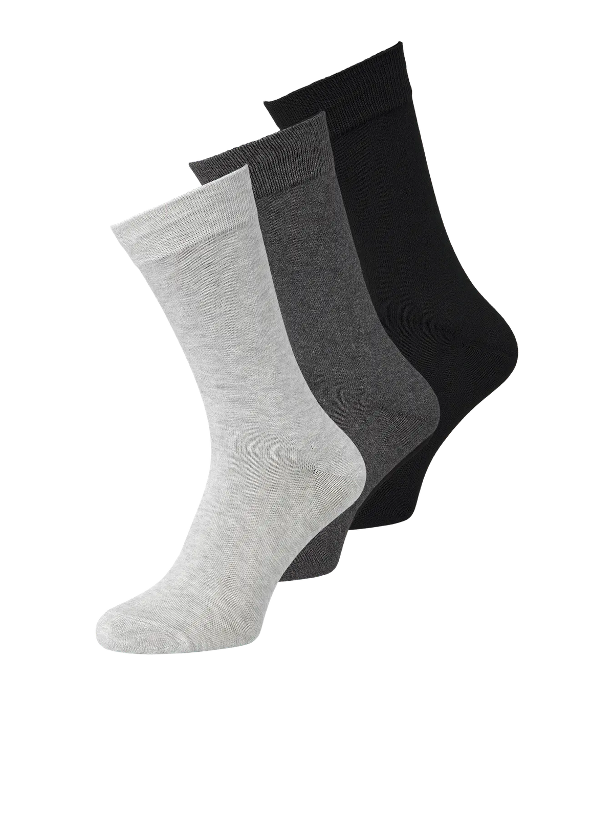Jack & Jones Bamboo Socks 3 Pack - Black/ LGM/ DGM