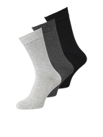 Jack & Jones Bamboo Socks 3 Pack - Black/ LGM/ DGM
