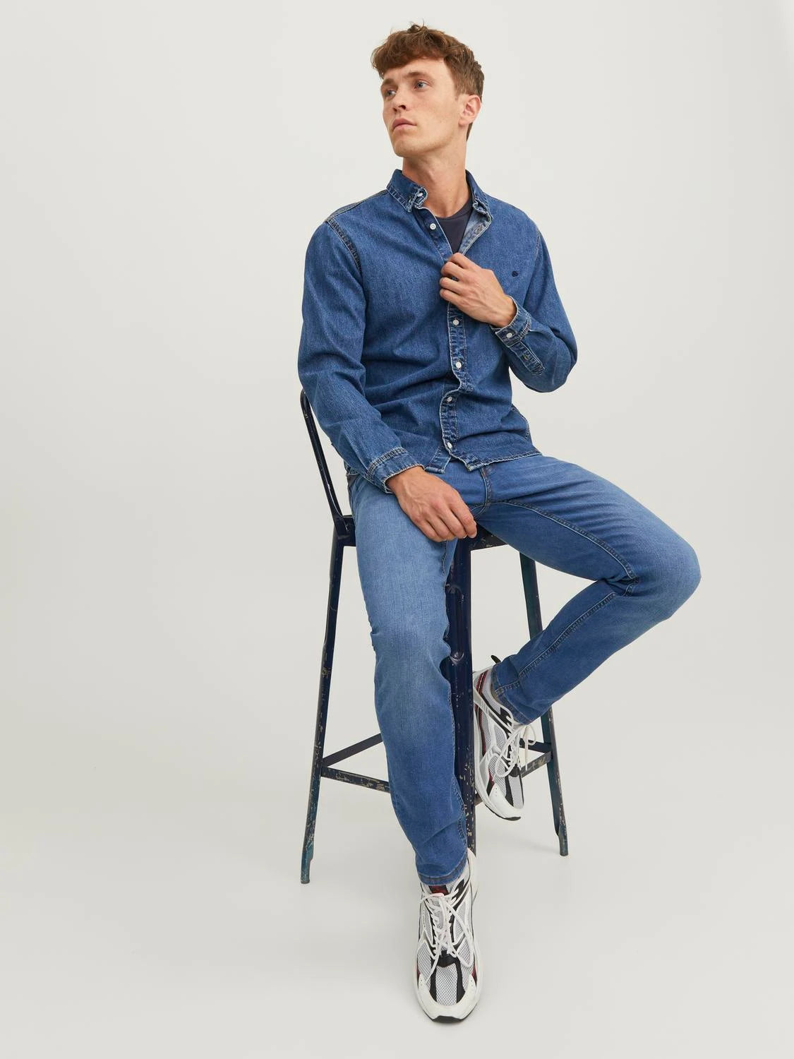 Jack & Jones Glenn Original 223 Slim Fit Jeans - Mid Blue