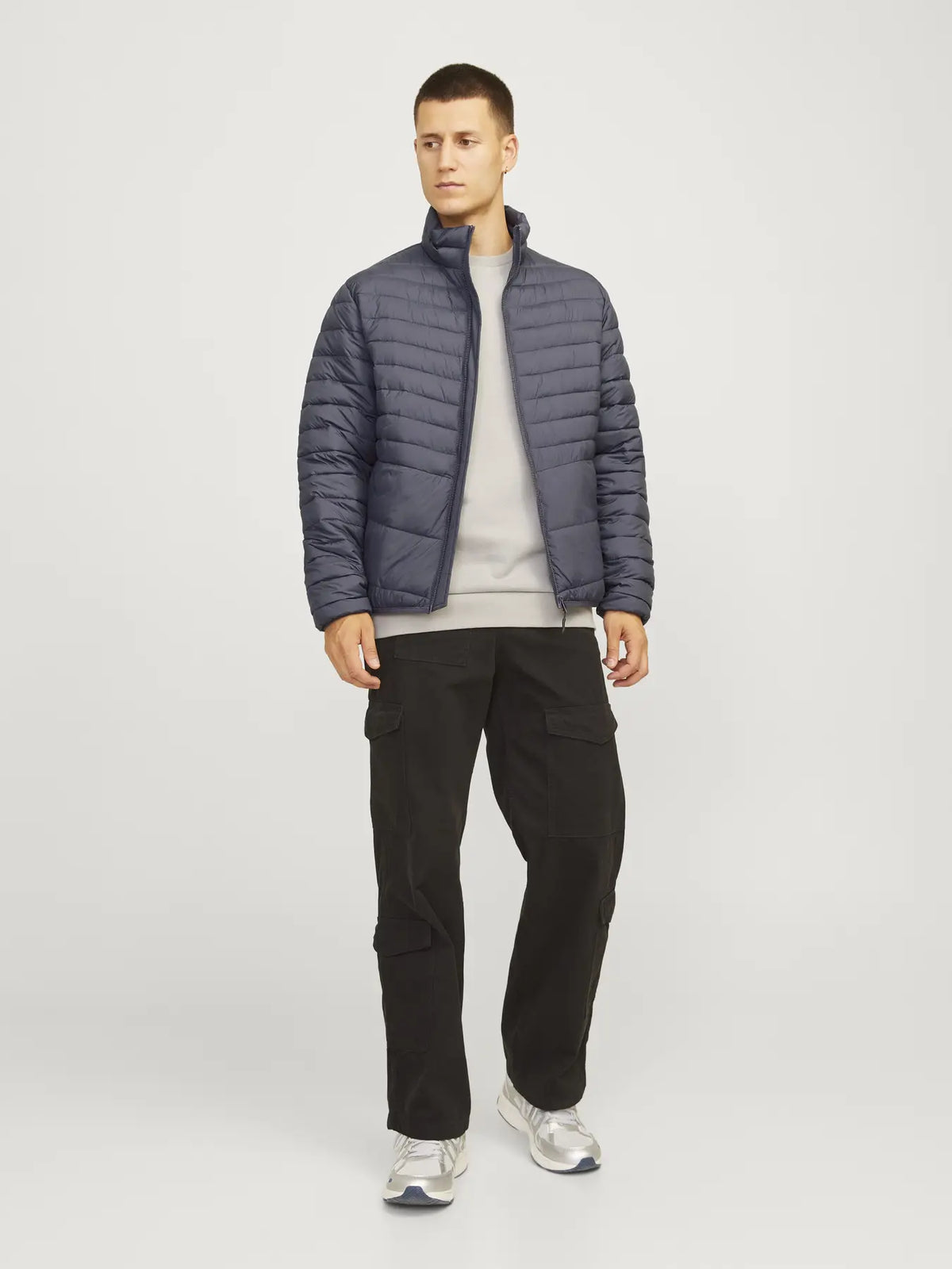 Jack & Jones State Packable Puffer Jacket - Asphalt Grey