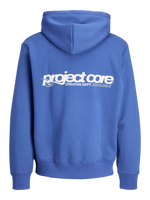 Jack & Jones Union Print Hoodie - Beaucoup Blue