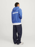 Jack & Jones Union Print Hoodie - Beaucoup Blue