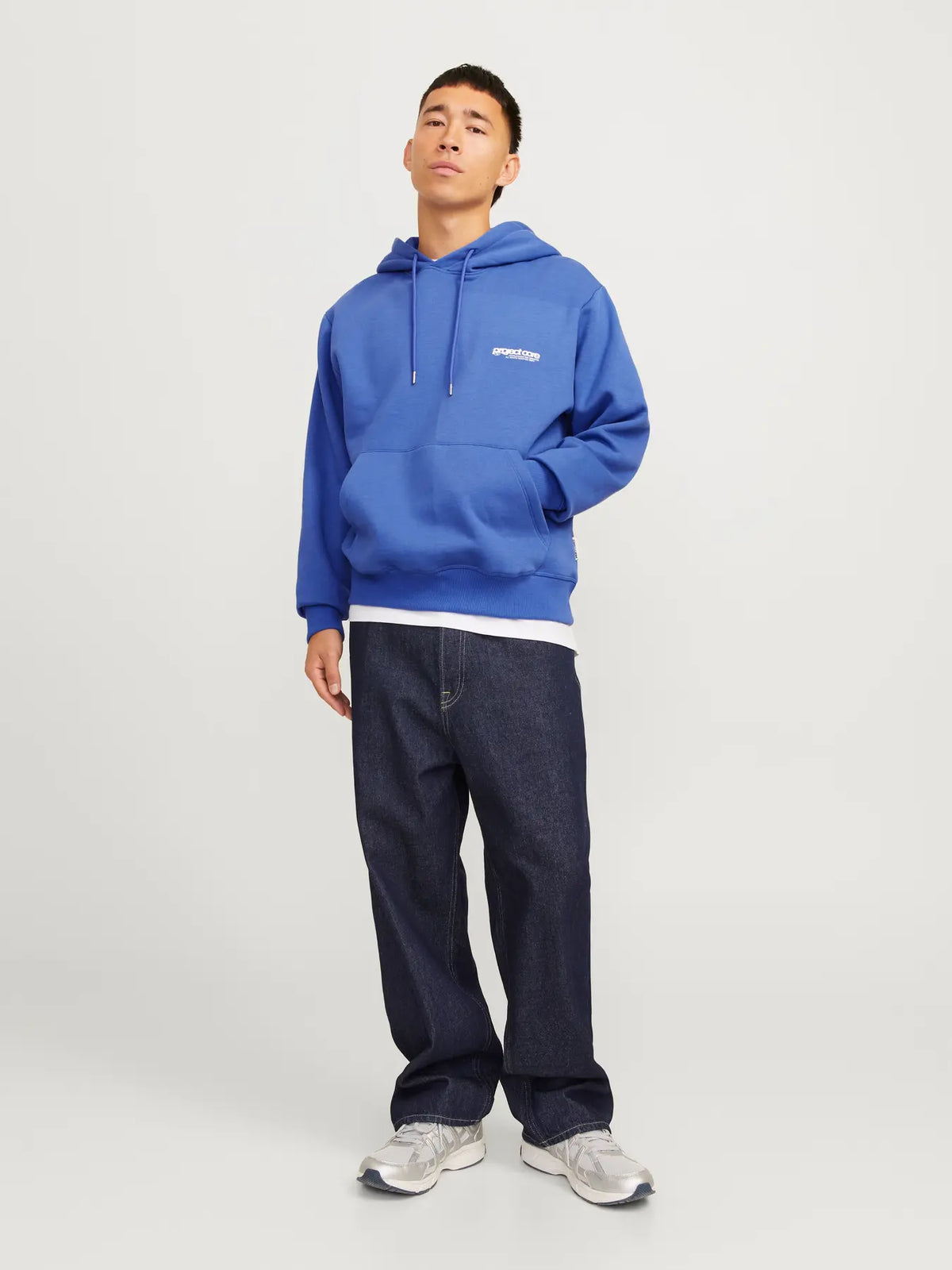 Jack & Jones Union Print Hoodie - Beaucoup Blue