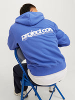 Jack & Jones Union Print Hoodie - Beaucoup Blue