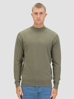 LUKE1977 Jenson Funnel Neck Knitted Jumper - Clover Green