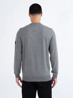 LUKE1977 Berwick Knitted Crew Jumper - Marl Grey