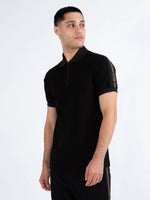 LUKE1977 Caltech Trim Tape Zip Polo - Black