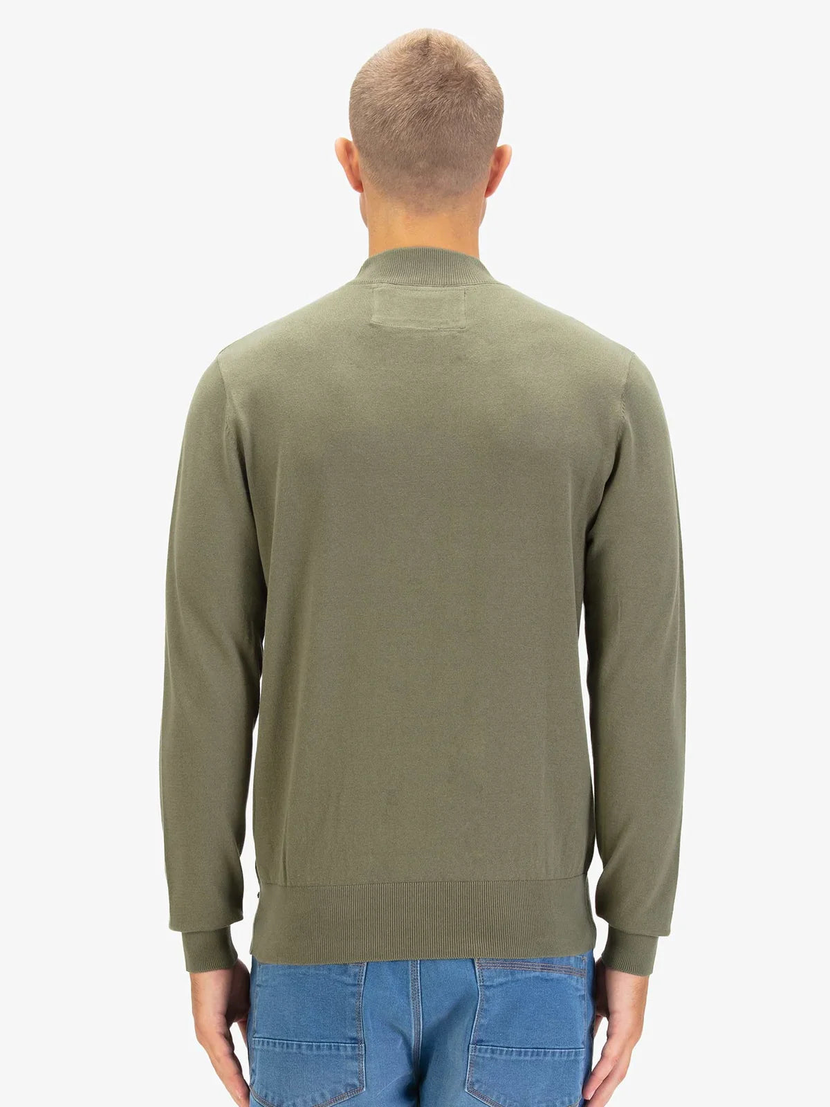 LUKE1977 Jenson Funnel Neck Knitted Jumper - Clover Green