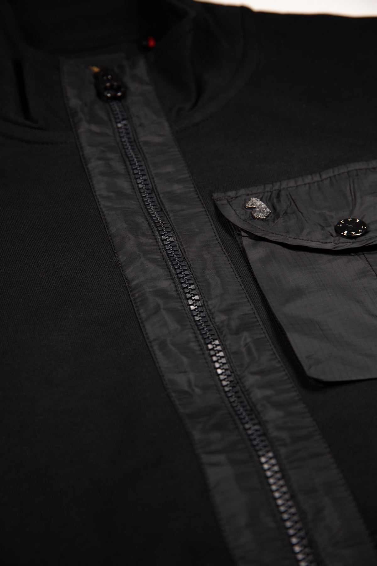 LUKE1977 Sutton Ontrast Pocket Full Zip Funnel Neck - Black