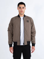 LUKE1977 Suzhou Reversible Diamond Quilted Bomber Jacket - Mushroom / Black