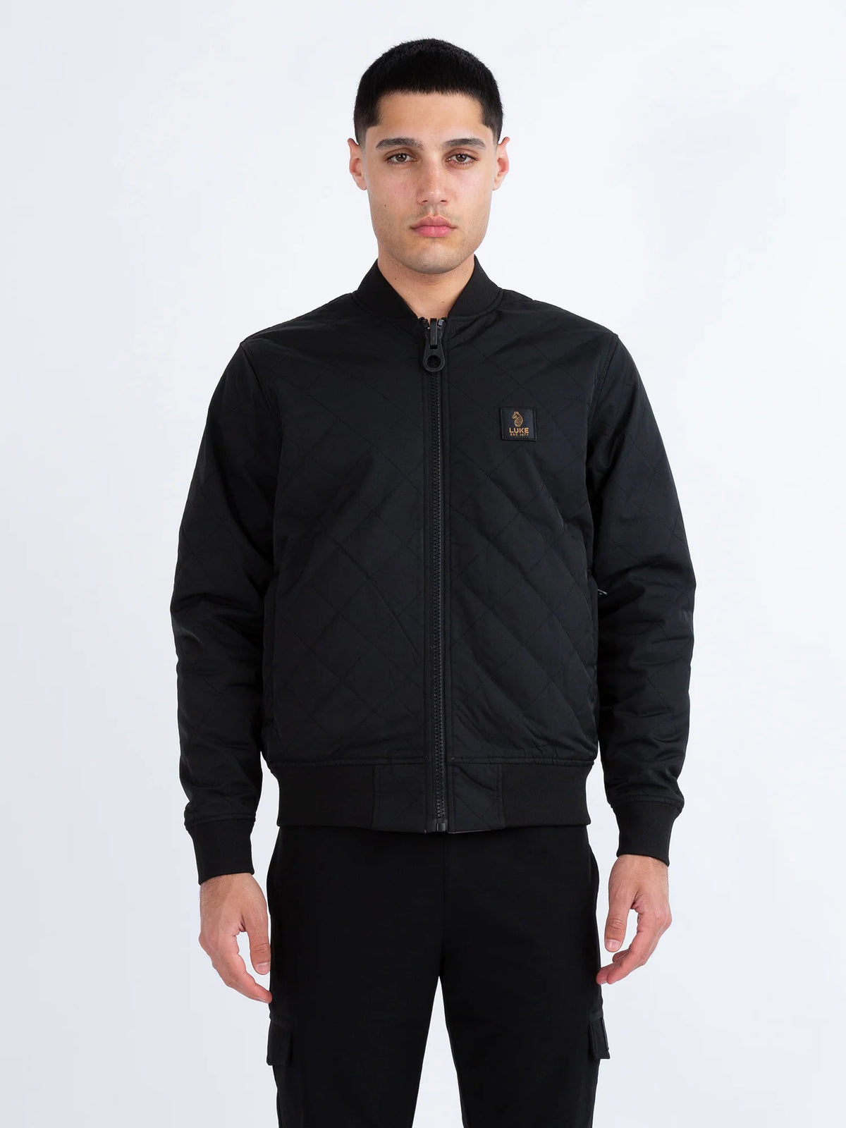 LUKE1977 Suzhou Reversible Diamond Quilted Bomber Jacket - Mushroom / Black