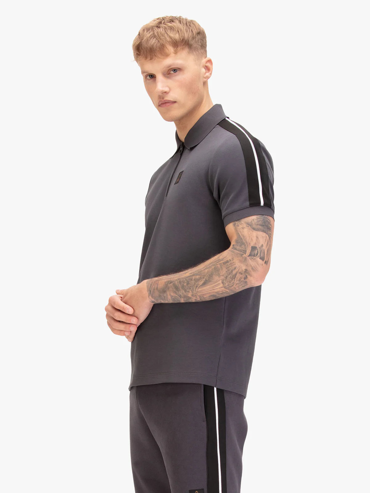 Luke1977 Caltech 1000 Zip Polo Shirt - Charcoal